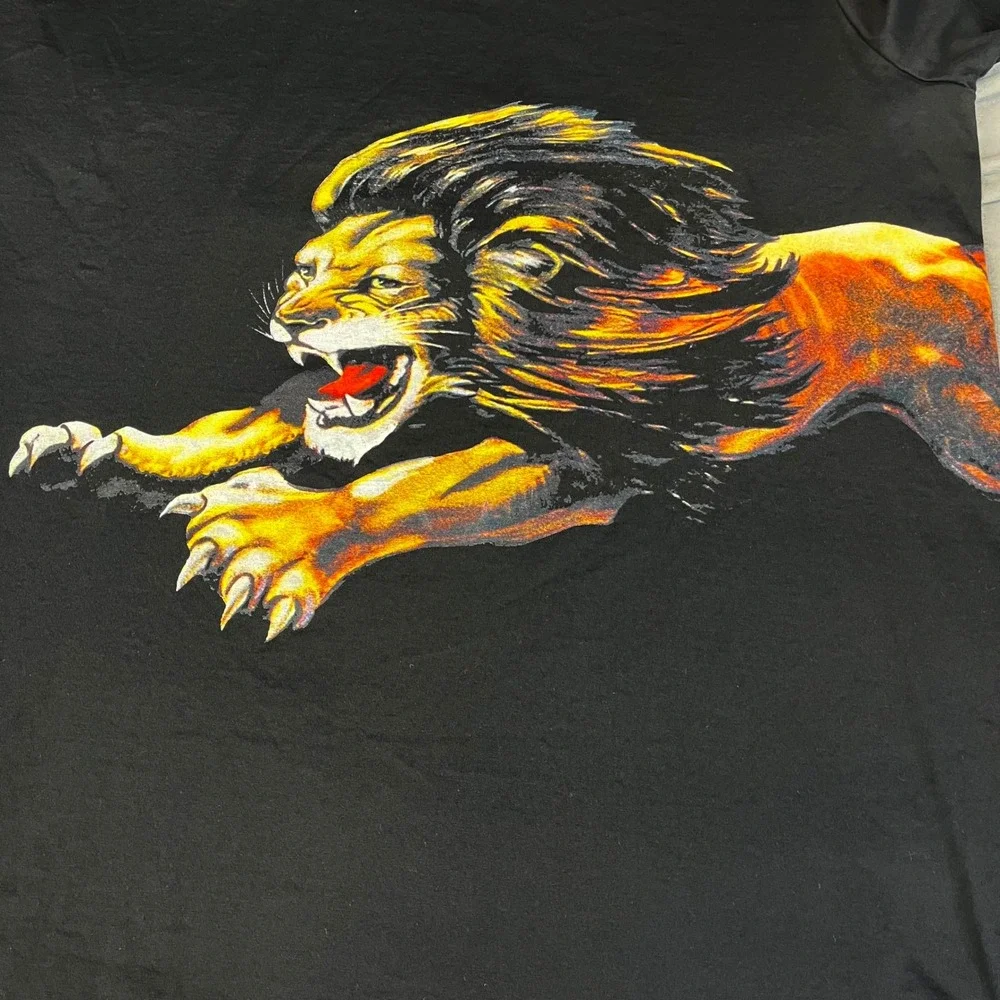 Givenchy Lion Graphic T-Shirt Mens Size XL Black Cuban Fit - Picture 8 of 8